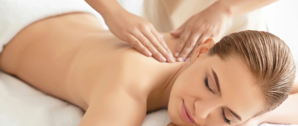 woman enjoying a massage